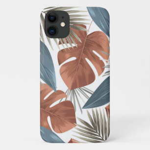 Tropische Chic Bronzen Turquoise Moderne Bloempatr Case-Mate iPhone Case