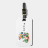 Tropische chill ontspannende gator bagagelabel (Voorkant verticaal)