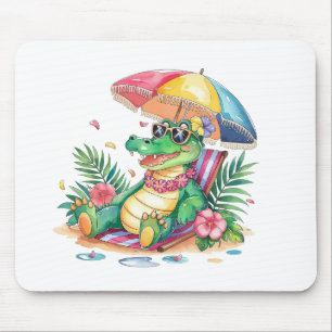Tropische chill ontspannende gator muismat