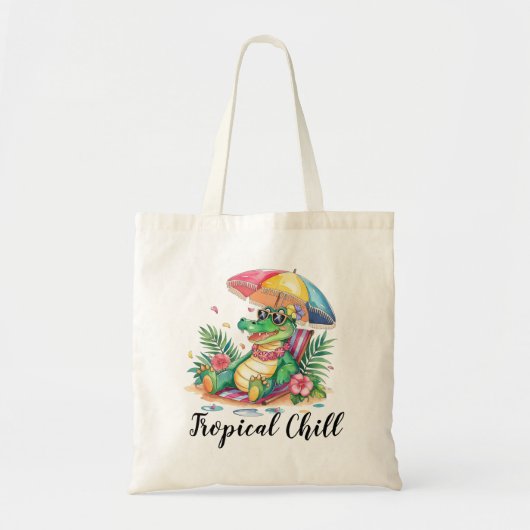 Tropische chill ontspannende gator tote bag (Voorkant)