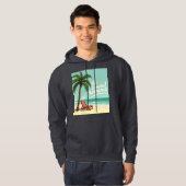 Tropische Chill – Palm Tree & Beach Chair T-shirt (Voorkant volledig)