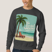 Tropische Chill – Palm Tree & Beach Chair T-shirt (Voorkant)