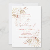 Tropische chique bloemenbruiloft kaart (Voorkant)