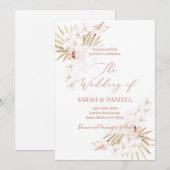 Tropische chique bloemenbruiloft kaart (Voorkant / Achterkant)