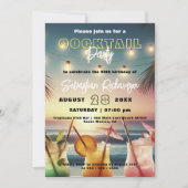 Tropische Chique Sunset Cocktail Verjaardagsfeest Kaart (Voorkant)