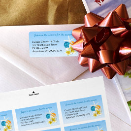 Tropische Christelijke Adresetiketten van de Kerk Etiket