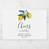 Tropische citroen bruidsdouche  likeurfles etiket (Enkel label)