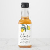 Tropische citroen bruiloftsfeest likeurfles etiket (Voorkant)