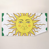 Tropische citroenvruchten, Sun Face. Badhanddoek (Badhanddoek)