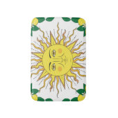 Tropische citroenvruchten, Sun Face. Badmat (Voorkant Verticaal)