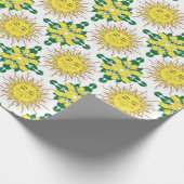 Tropische citroenvruchten, Sun Face. Cadeaupapier (Hoek)