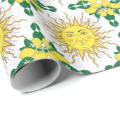 Tropische citroenvruchten, Sun Face. Cadeaupapier (Rol Hoek)