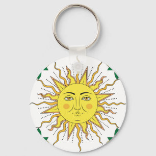 Tropische citroenvruchten, Sun Face. Sleutelhanger