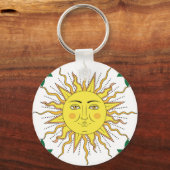 Tropische citroenvruchten, Sun Face. Sleutelhanger (Achterkant)