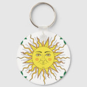 Tropische citroenvruchten, Sun Face. Sleutelhanger (Achterkant)