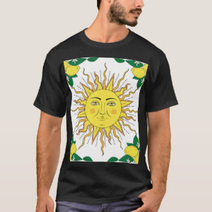 Tropische citroenvruchten, Sun Face. T-shirt