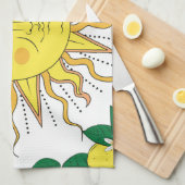 Tropische citroenvruchten, Sun Face. Theedoek (Quarter Fold)