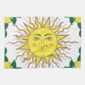 Tropische citroenvruchten, Sun Face. Theedoek (Horizontaal)