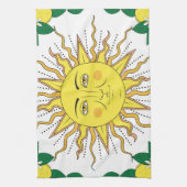 Tropische citroenvruchten, Sun Face. Theedoek (Verticaal)