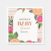 Tropische Citrus Baby shower Waterverf servet (Voorkant)