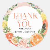 Tropische Citrus Bedankt Favor Sticker (Voorkant)