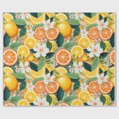 Tropische Citrus Bloesem Bloem Cadeaupapier (Vlak)