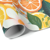 Tropische Citrus Bloesem Bloem Cadeaupapier (Rol Hoek)