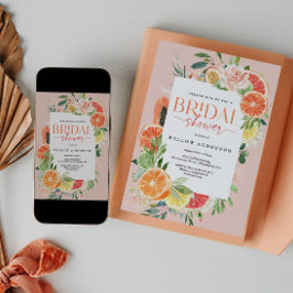 Tropische Citrus Bridal Shower Invitation Lemon Kaart