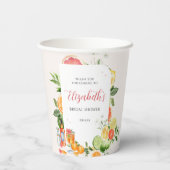 Tropische Citrus Bruidsmeisjesfeest Papieren Bekers (Achterkant)