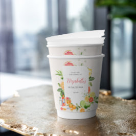 Tropische Citrus Bruidssalon Papieren Bekers