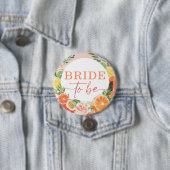 Tropische Citrus Bruiloft Bride To Be Ronde Button 7,6 Cm (In situ)