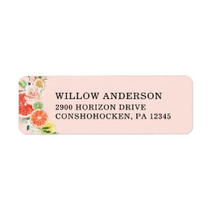 Tropische Citrus Bruiloft Mailing Labels