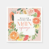 Tropische Citrus Bruiloft Zondag Napkin Servet (Voorkant)