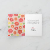 Tropische Citrus Bruiloftsdankkaart Bedankkaart (Binnen)