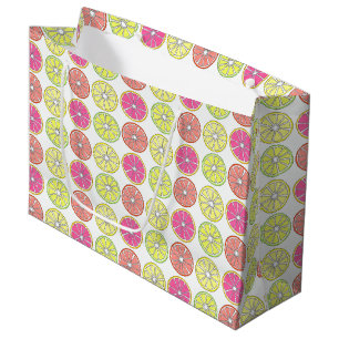 Tropische Citrus Fruit Lemon Limoen Oranje Slice B Large Cadeautasje