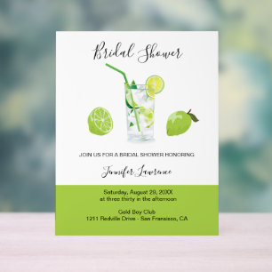 Tropische Citrus Groene Lime Huwelijksfeest Uitnod Acryl Bord