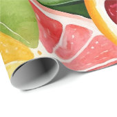 Tropische citrus Oranje fruitschijfjes Cadeaupapier (Rol Hoek)