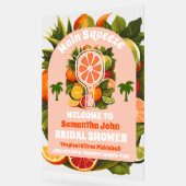 Tropische Citrus Pickleball Bruidsborrel Ontvangst Acryl Bord (Hoek)