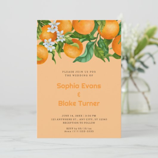 Tropische Citrus Sinaasappels Botanisch Oranje Bru Kaart (Staand voorkant)