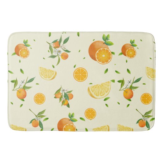 Tropische Citrus SUMMER Oranje citroenschijfje Badmat (Voorkant)