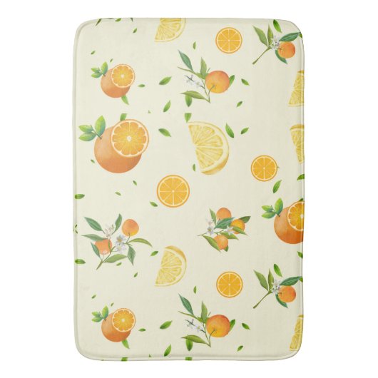 Tropische Citrus SUMMER Oranje citroenschijfje Badmat (Voorkant Verticaal)