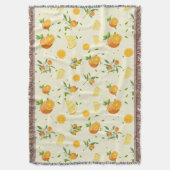 Tropische Citrus SUMMER Oranje citroenschijfje Deken (Voorkant Verticaal)