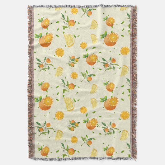 Tropische Citrus SUMMER Oranje citroenschijfje Deken (Voorkant Verticaal)