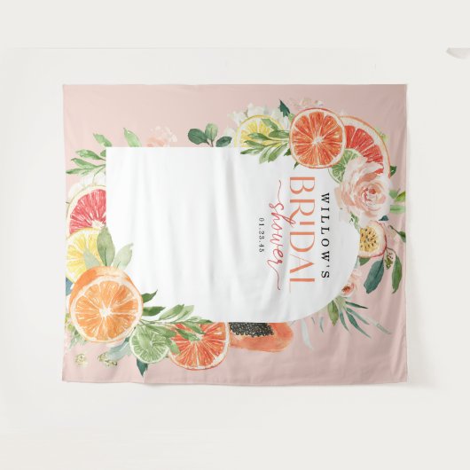 Tropische Citrus Vrijgezellenfeest Decoratie Citro Wandkleed (Voorkant (horizontaal))