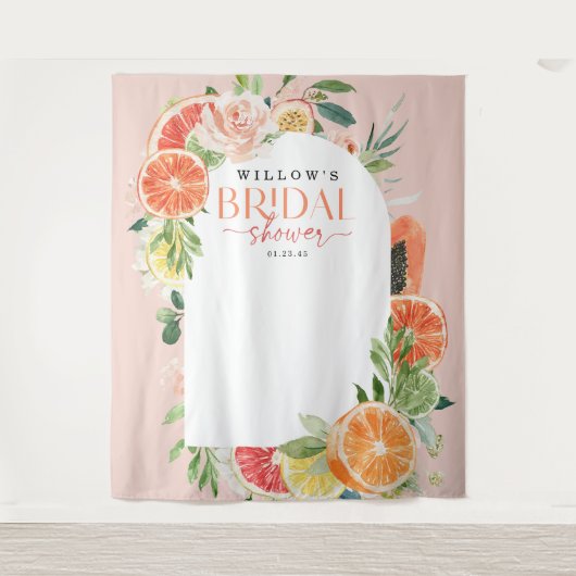 Tropische Citrus Vrijgezellenfeest Decoratie Citro Wandkleed (Voorkant)