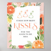 Tropische citrus Vrijgezellenfeest Hoeveel kussen  Poster (Voorkant)