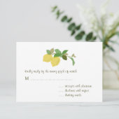 Tropische Citrus Wedding RSVP-kaart RSVP Kaartje (Staand voorkant)