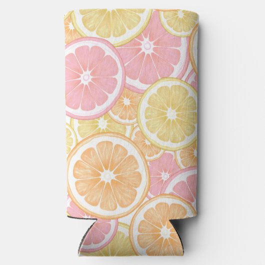 Tropische Citrus zomer kleurrijke aangepaste naam Seltzer Blikjeskoeler (Achterkant)