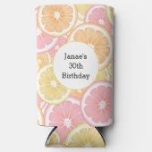 Tropische Citrus zomer kleurrijke aangepaste naam Seltzer Blikjeskoeler (Voorkant)