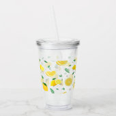 Tropische Citrus zomerverse Oranje citroen Slice Acryl Drinkbeker (Links)